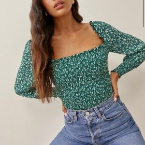 Reformation Pinto Top, sz Sm, colour “parsley”